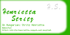 henrietta stritz business card